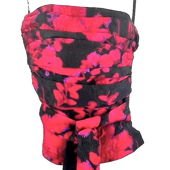 WHBM Corset Women Whimsigoth Dark Fairy Vamp Witch Tie-Front Satin Textured Y2K - Picture 3 of 6